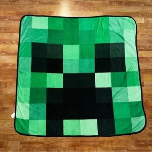 Kids Minecraft Creeper Plush Green And Black Fleece Throw Blanket 49” x 52" 2018